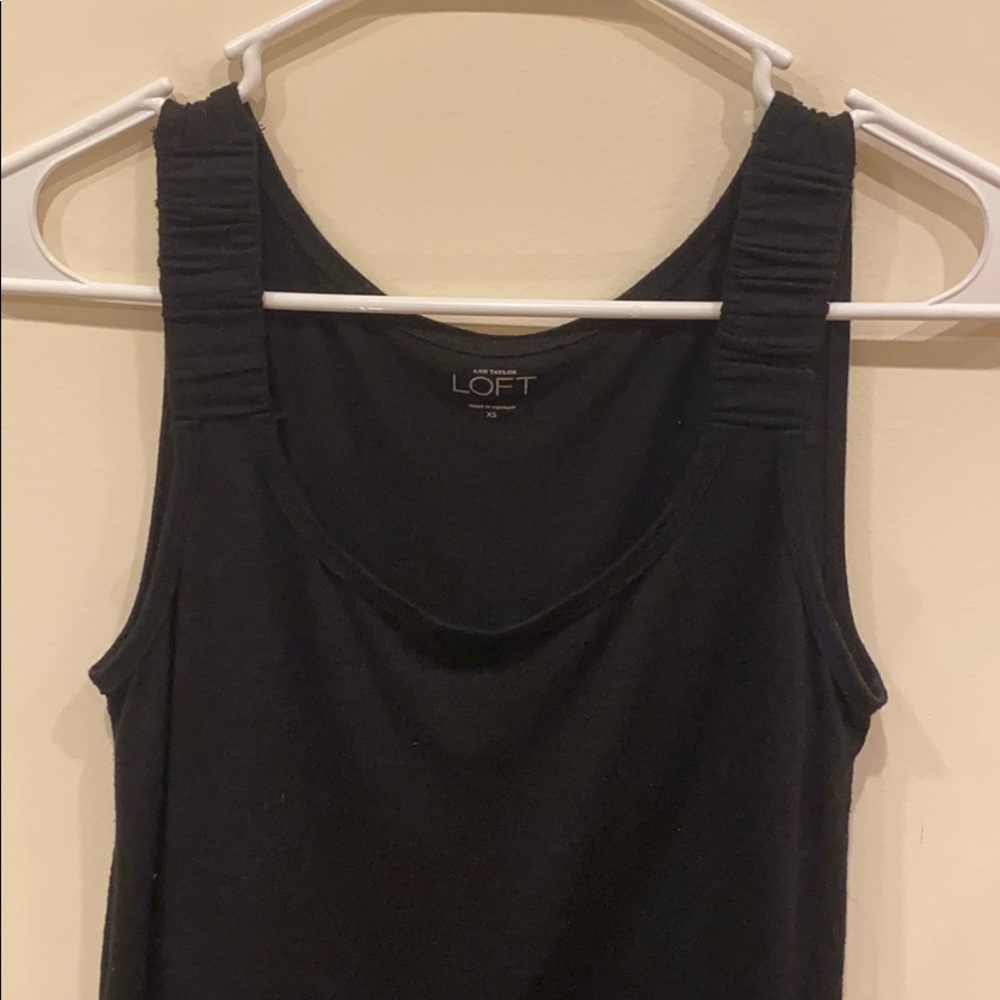 LOFT cotton thick strap black tank